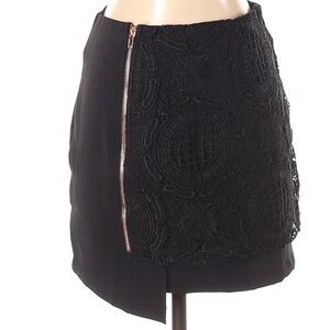 LF Rumor Boutique Mini Skirt with Asymmetric Hem and Partial Lace Front NWT